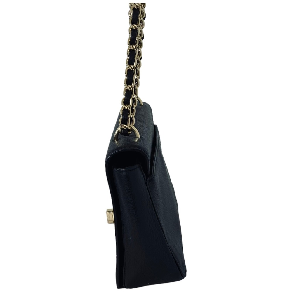 TORY BURCH Mercer Adjustable Shoulder Bag Black Pebbled Leather Gold Hardware - Picture 4 of 16